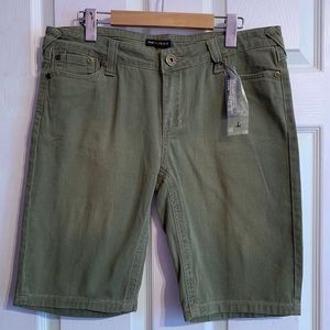 Army Green Denim Shorts